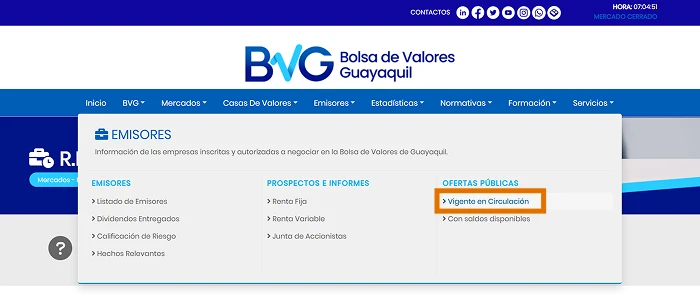 Si deseas entender lo que está en circulación, puedes pedirle información a una casa de valores o revisar las ofertas públicas vigente en circulación en la página web de la Bolsa de Valores de Guayaquil.